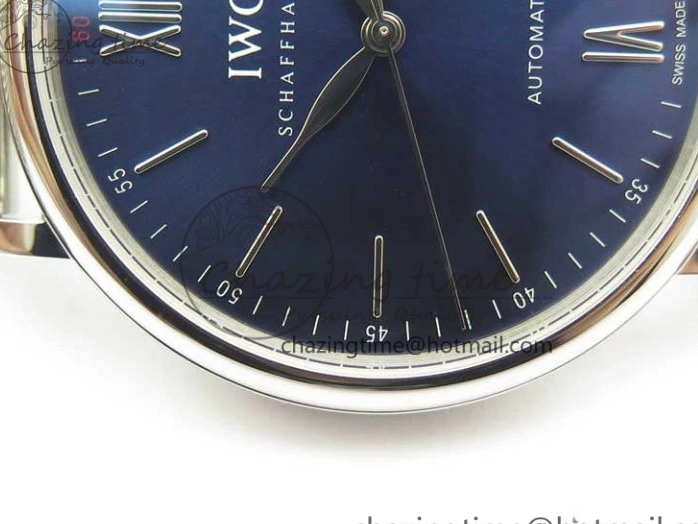 MIROTIME 1218 Portofino IW356501 SS V3 MK 1:1 Best Edition Blue Dial On SS Mesh Bracelet MIYOTA Timeless 7194